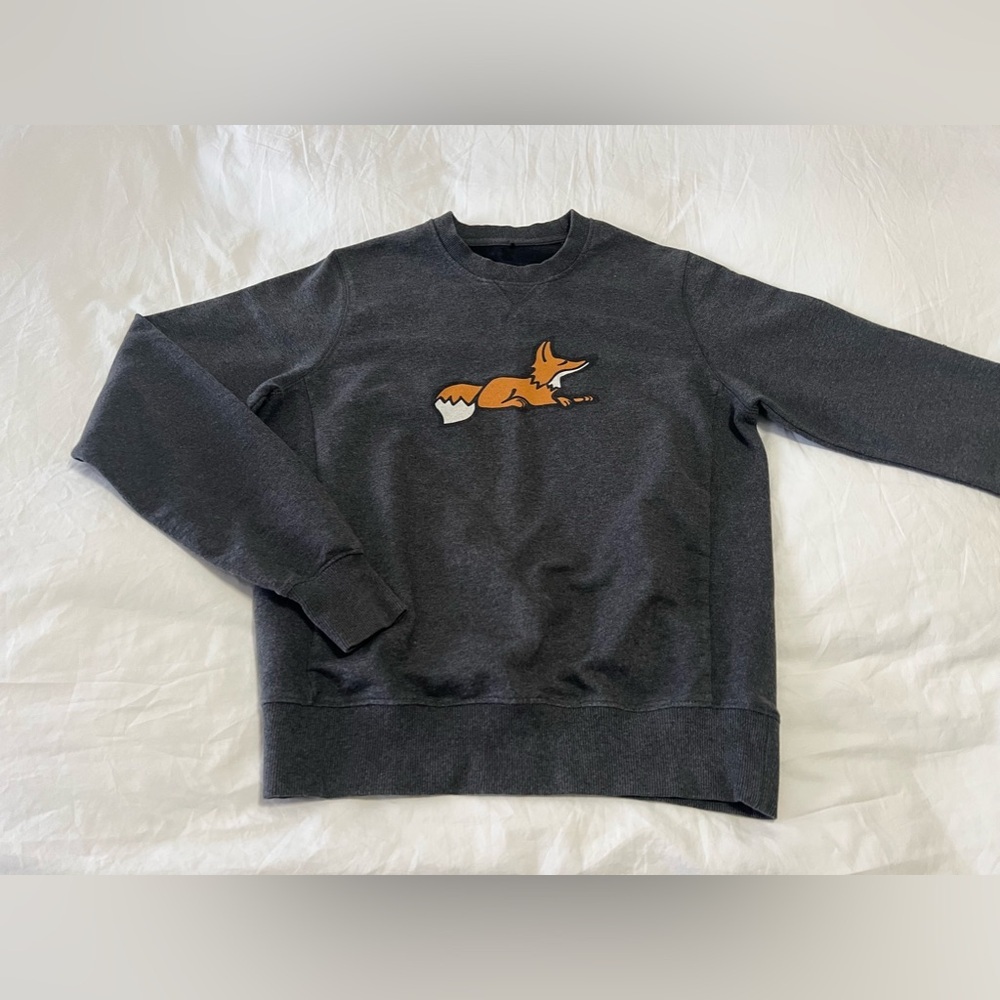 Akoo | Size Medium | Charcoal Gray Crew Neck Pullover Sweatshirt Long Cotton